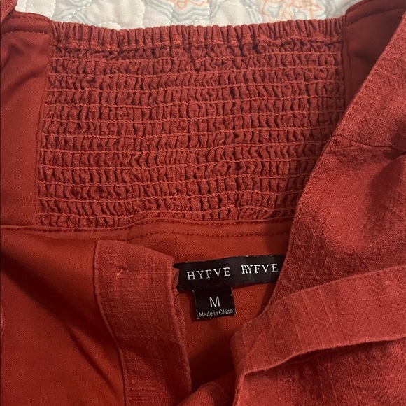 HYFVE Rust Red Button-Front Mini Dress - Picture 3 of 5